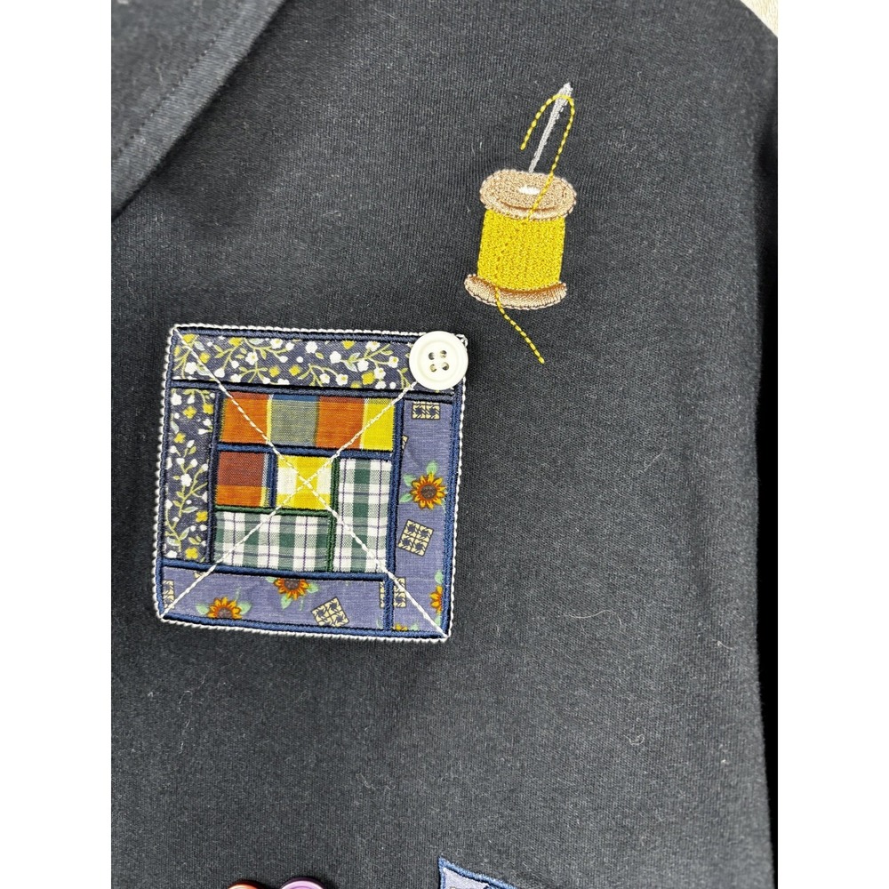 Vintage Bechamel Patchwork Jacket‎ M Quilted Artsy Grannycore Retro Sewing - Picture 6 of 8